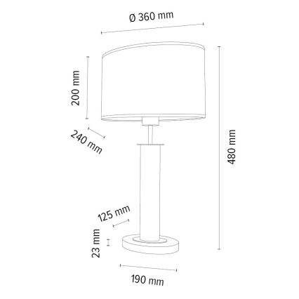 Tafellamp MERCEDES 1xE27/40W/230V 46 cm bruin/eiken – FSC gecertificeerd