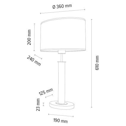 Tafellamp MERCEDES 1xE27/40W/230V 60 cm bruin/eiken – FSC gecertificeerd