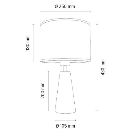 Tafellamp MERCEDES 1xE27/40W/230V diameter 43 cm bruin/eiken – FSC gecertificeerd