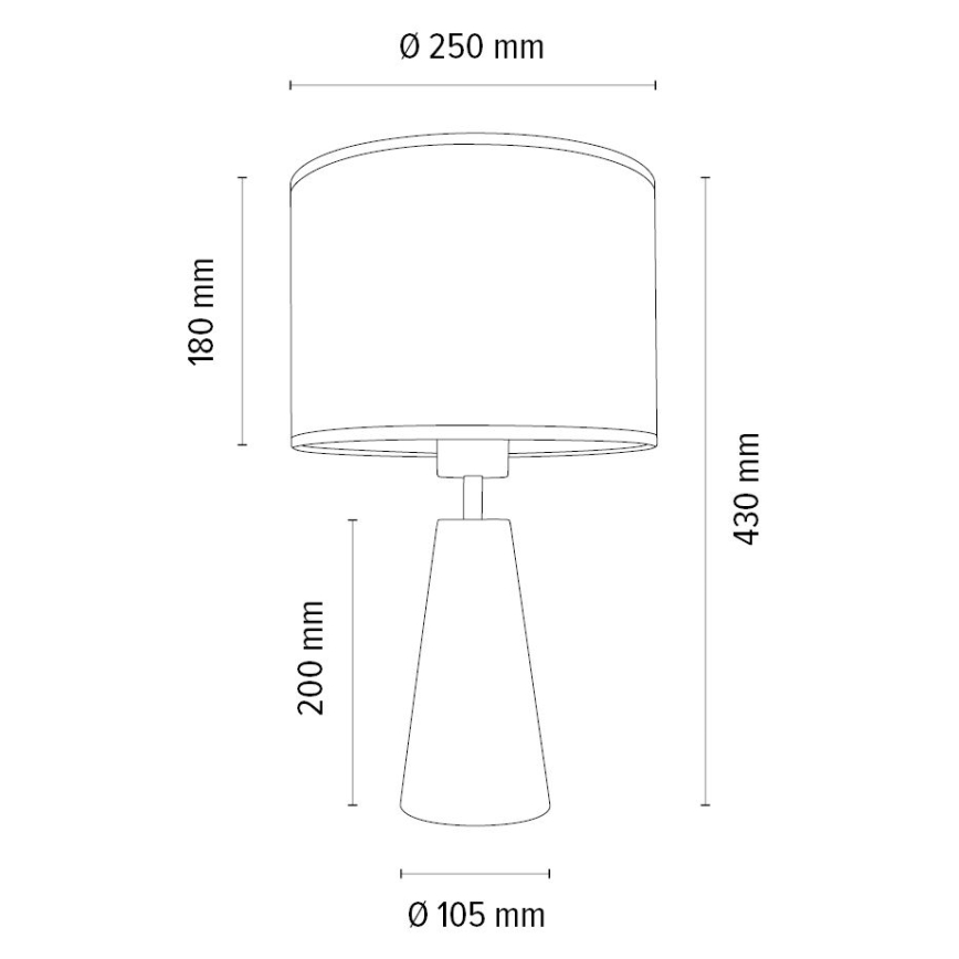 Tafellamp MERCEDES 1xE27/40W/230V diameter 43 cm bruin/eiken – FSC gecertificeerd