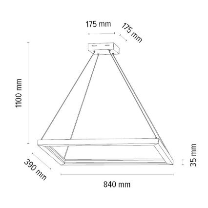 Dimbare LED hanglamp aan een koord LEGNO LED/31,5W/230V eiken
