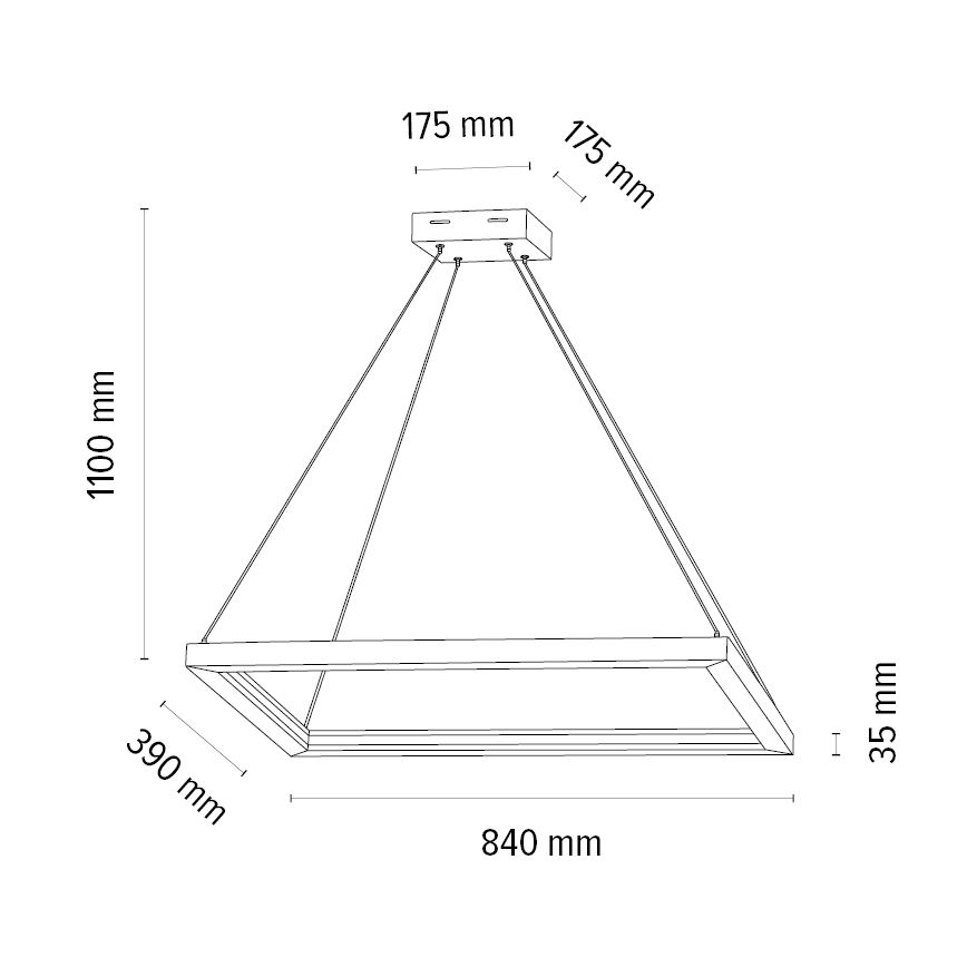 Dimbare LED hanglamp aan een koord LEGNO LED/31,5W/230V eiken
