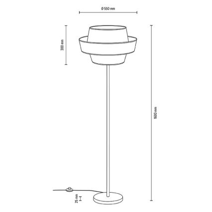 Staande Lamp PRETO GOLD 1xE27/60W/230V - FSC-gecertificeerd