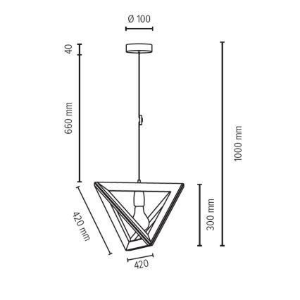 Hanglamp aan koord TRIGONON 1xE27/60W/230V mat eiken - FSC-gecertificeerd