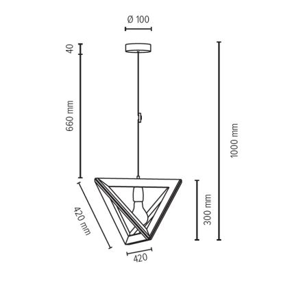 Hanglamp aan koord TRIGONON 1xE27/60W/230V beuken - FSC-gecertificeerd