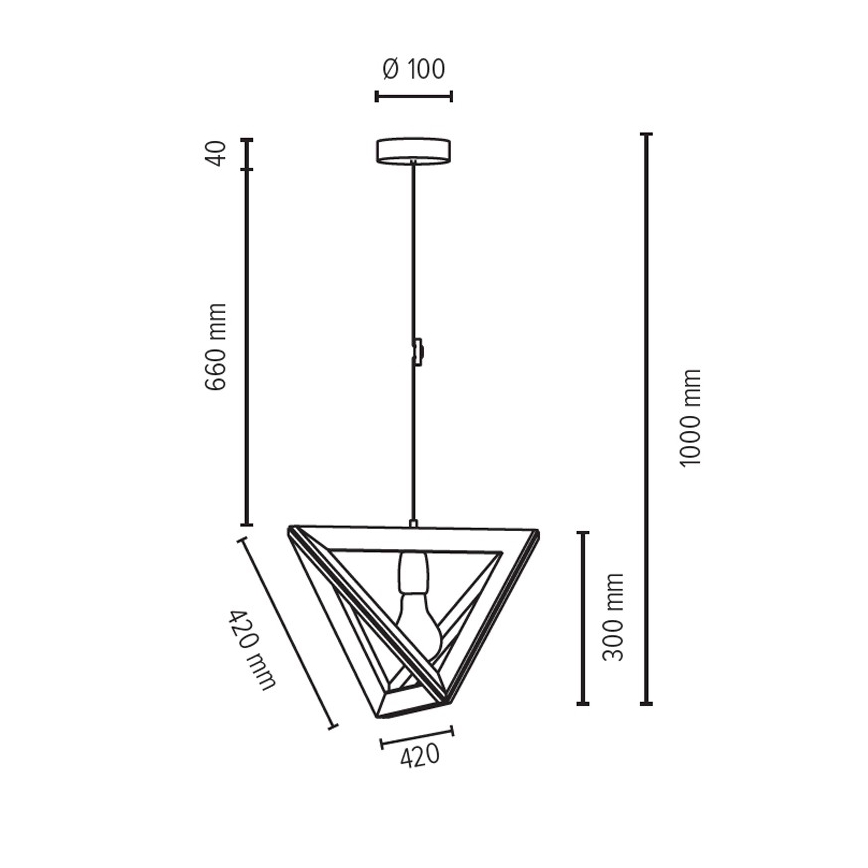 Hanglamp aan koord TRIGONON 1xE27/60W/230V beuken - FSC-gecertificeerd