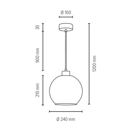 Hanglamp aan koord SVEA 1xE27/60W/230V - FSC-gecertificeerd