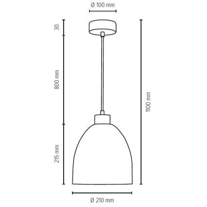 Hanglamp aan een koord ALESSANDRO 1xE27/60W/230V eiken