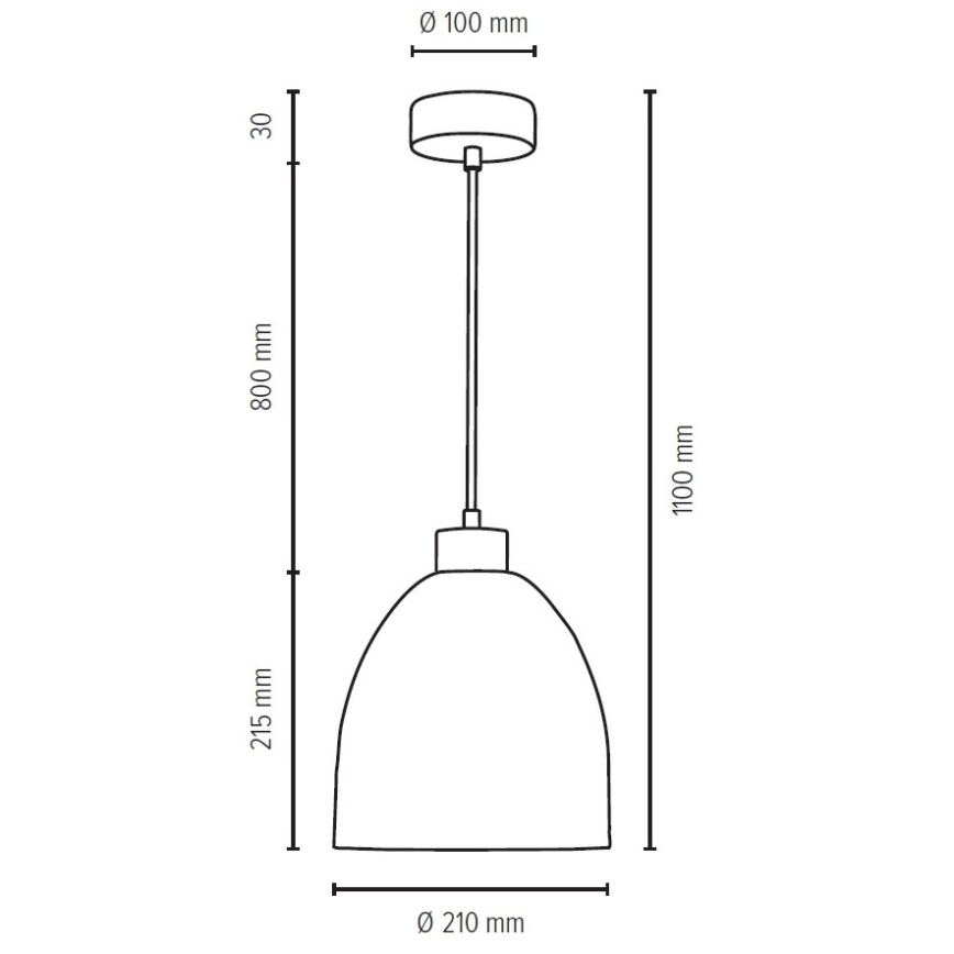 Hanglamp aan een koord ALESSANDRO 1xE27/60W/230V eiken
