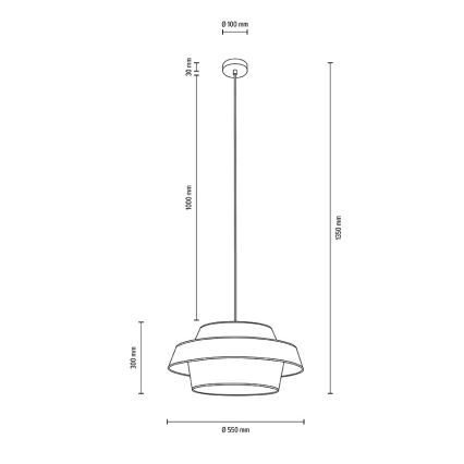 Hanglamp aan een koord PRETO GOLD 1xE27/60W/230V - FSC-gecertificeerd