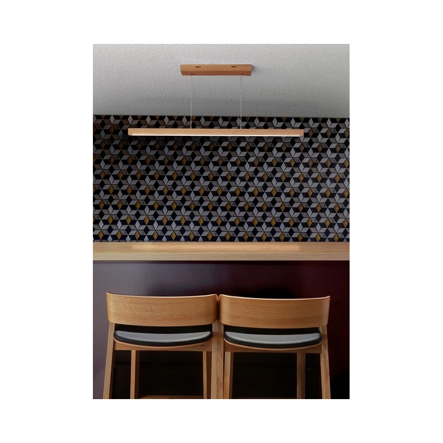 Dimbare LED hanglamp aan een koord SMAL LED/12W/230V eiken