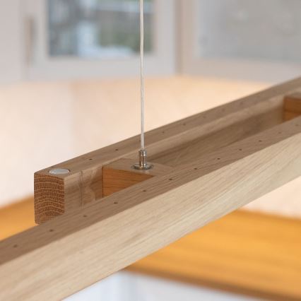 LED dimbare hanglamp aan kabel SMAL 2xLED/22,5W/230V 2700/4000/6500K eiken