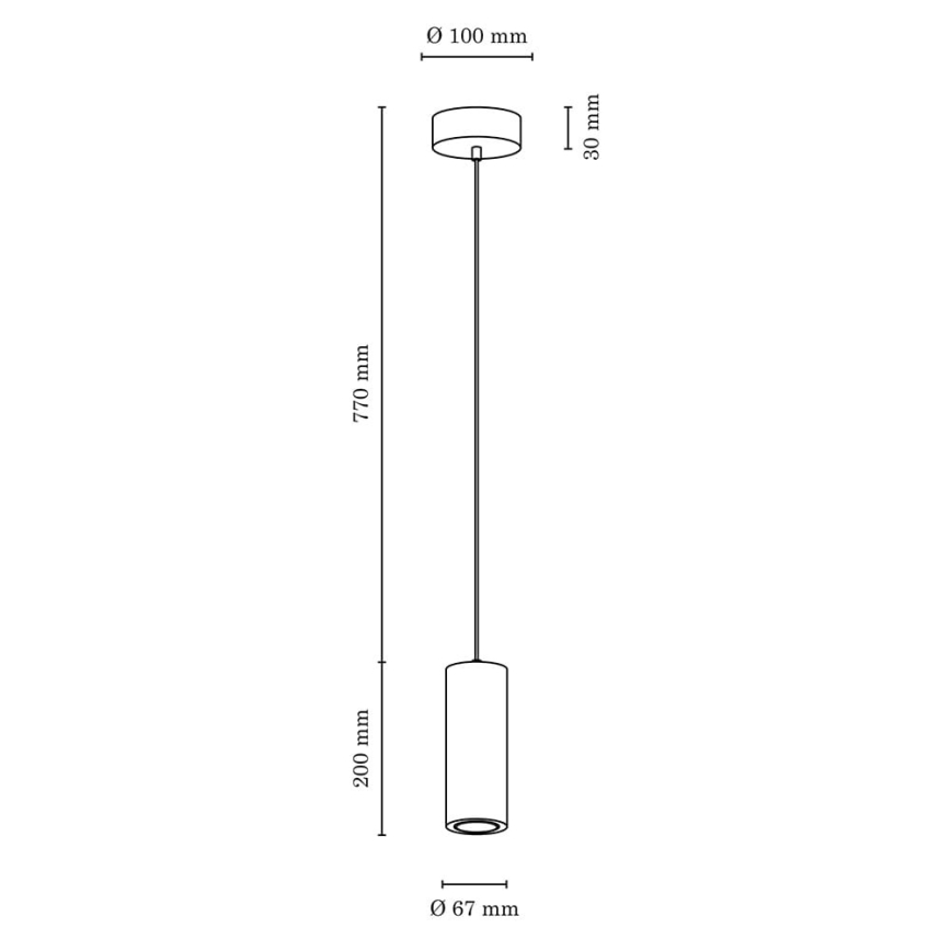 LED Hanglamp aan een koord PIPE 1xGU10/5W/230V mat eiken