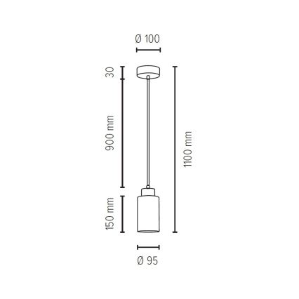 Hanglamp aan koord BOSCO 1xE27/60W/230V - FSC-gecertificeerd