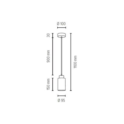 Hanglamp aan een koord BOSCO 1xE27/60W/230V - FSC-gecertificeerd