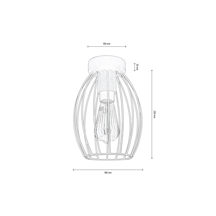 Plafondlamp GUNNAR 1xE27/60W/230V eiken - FSC-gecertificeerd