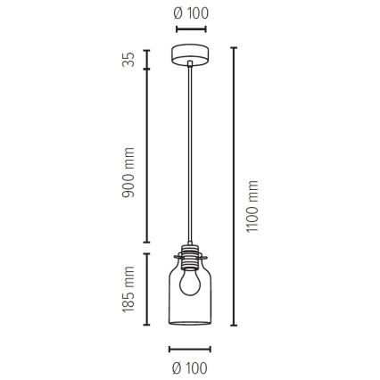 Hanglamp aan koord ALESSANDRO 1xE27/60W/230V  - FSC-gecertificeerd