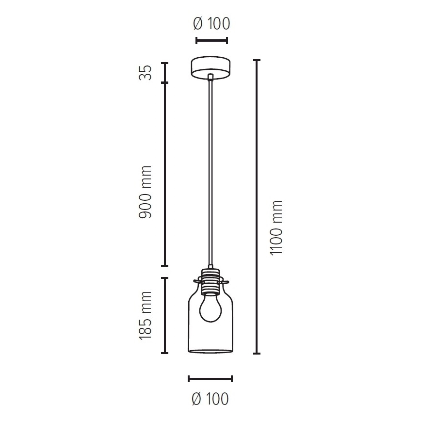 Hanglamp aan koord ALESSANDRO 1xE27/60W/230V  - FSC-gecertificeerd