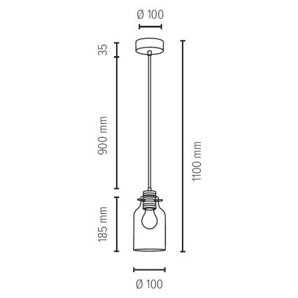 Hanglamp aan koord ALESSANDRO 1xE27/60W/230V - FSC-gecertificeerd