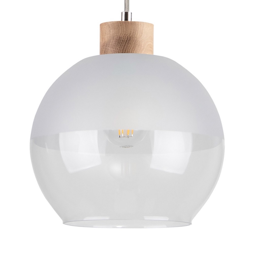 Hanglamp aan een koord ALESSANDRO 1xE27/60W/230V eiken