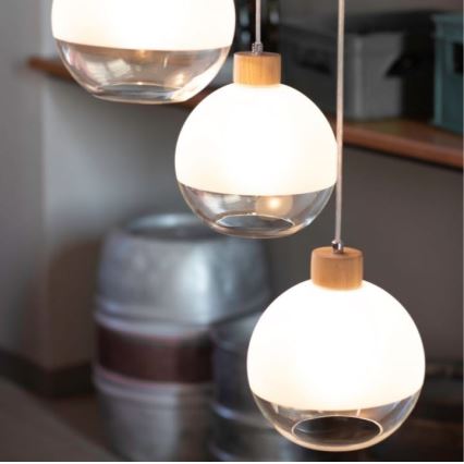 Hanglamp aan een koord ALESSANDRO 1xE27/60W/230V eiken