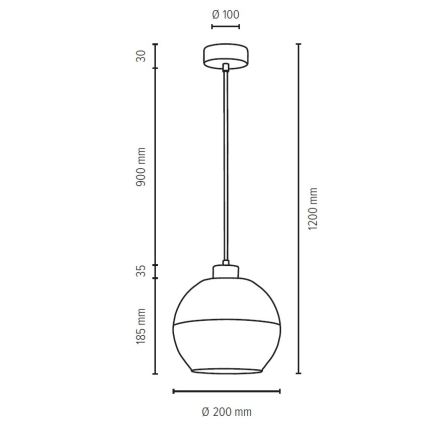 Hanglamp aan een koord ALESSANDRO 1xE27/60W/230V eiken