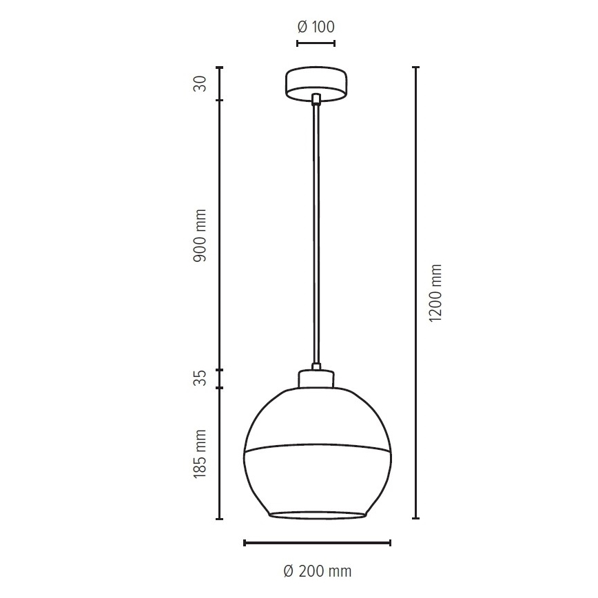 Hanglamp aan een koord ALESSANDRO 1xE27/60W/230V eiken