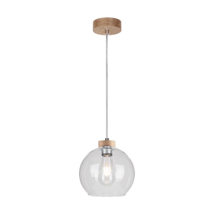 Hanglamp aan een koord LAGUNA 1xE27/60W/230V eiken