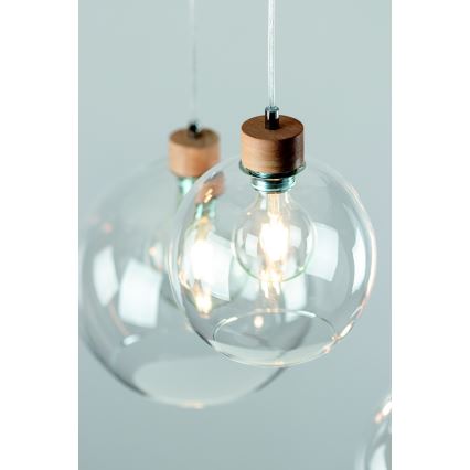 Hanglamp aan een koord LAGUNA 1xE27/60W/230V eiken