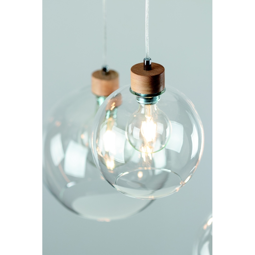 Hanglamp aan een koord LAGUNA 1xE27/60W/230V eiken