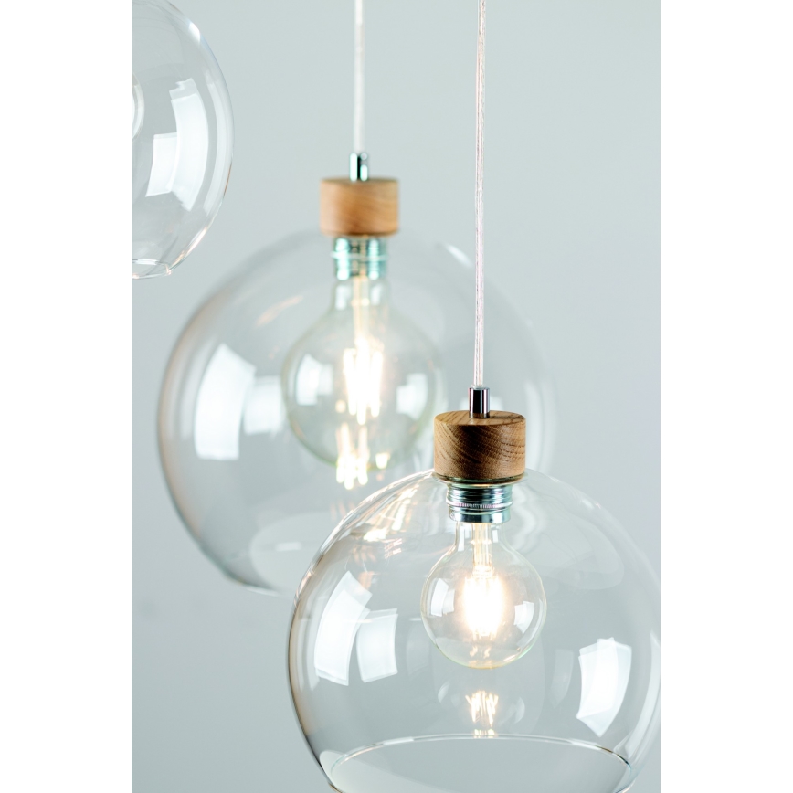 Hanglamp aan een koord LAGUNA 1xE27/60W/230V eiken