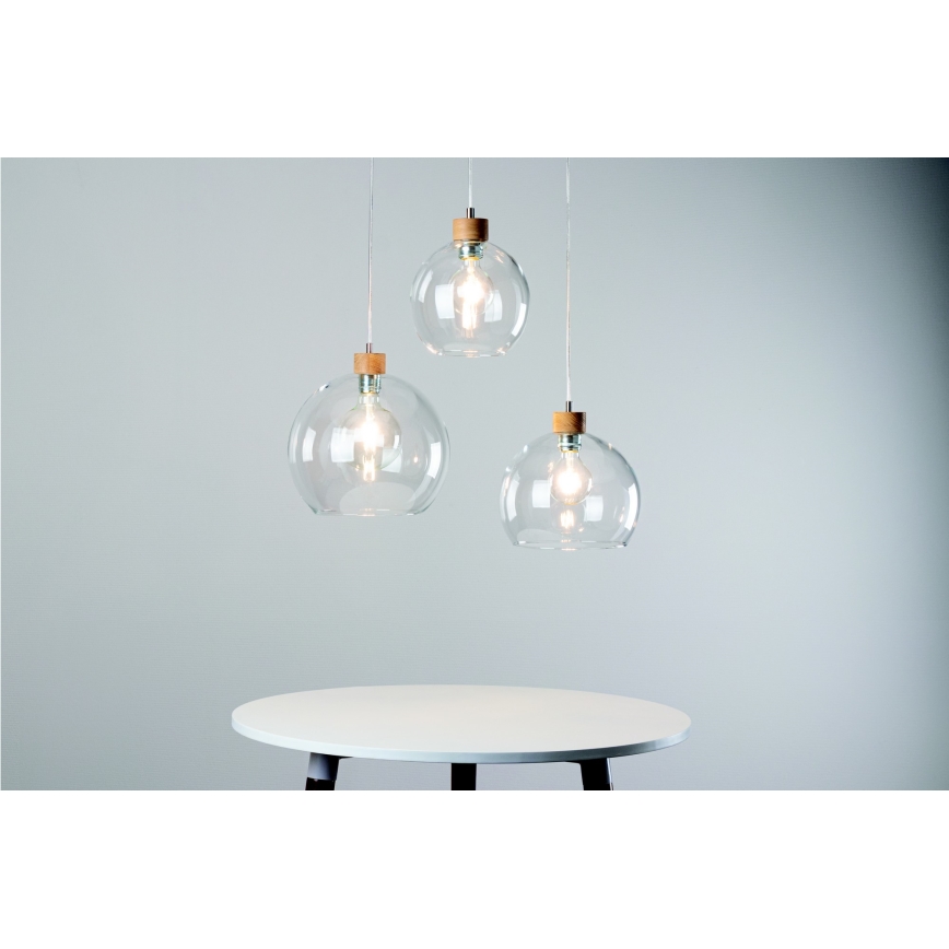 Hanglamp aan een koord LAGUNA 1xE27/60W/230V eiken