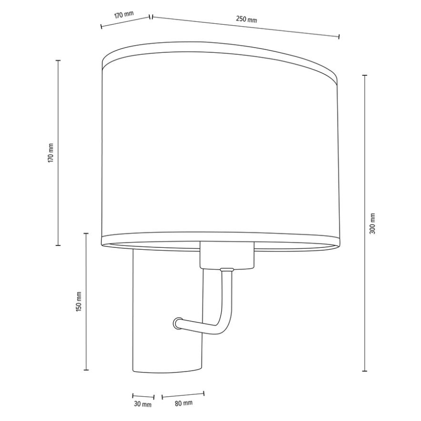Wandlamp MERCEDES 1xE27/25W/230V wit/eiken