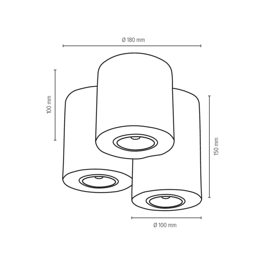 Plafondlamp WOODDREAM 3xGU10/6W/230V eiken