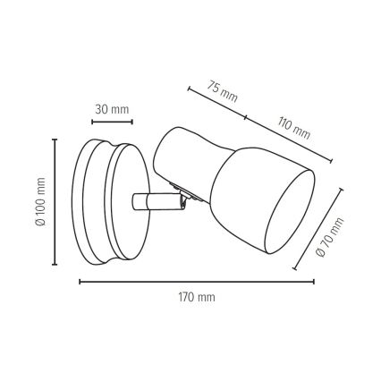 Wandspot SVANTJE 1xE14/40W/230V berkenhout