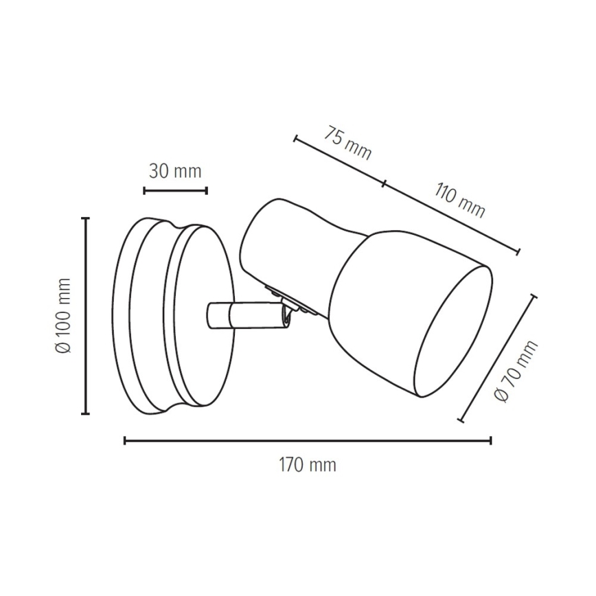 Wandspot SVANTJE 1xE14/40W/230V berkenhout