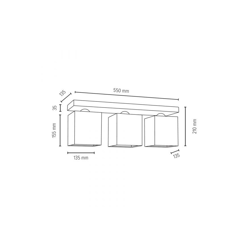 Plafondlamp GREAT 3xE27/25W/230V - FSC-gecertificeerd