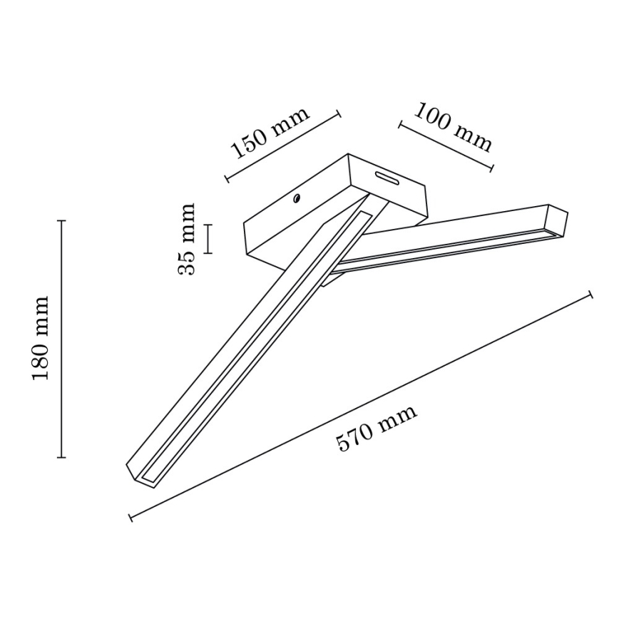 LED Bevestigde Hanglamp LINUS 2xLED/4,5W/230V mat eiken