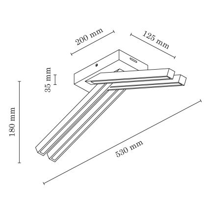 LED Plafondlamp LINUS 4xLED/4,5W/230V mat eiken - FSC-gecertificeerd