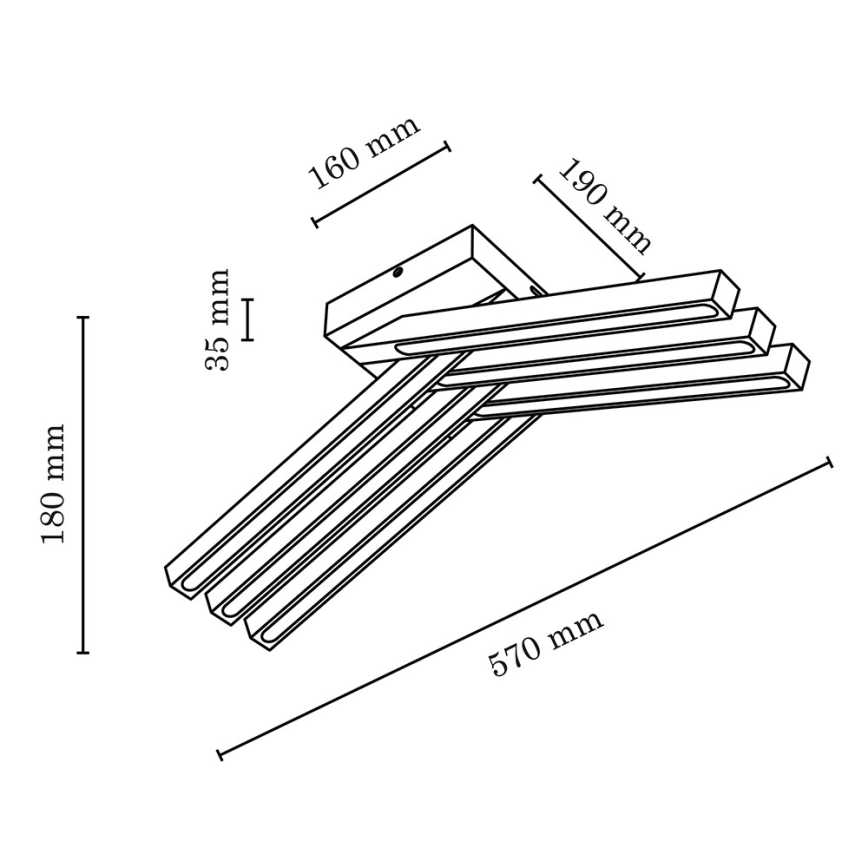 LED plafondlamp LINUS 6xLED/4,5W/230V mat eiken