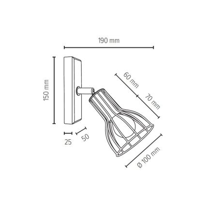 Wandspot MEGAN 1xE14/40W/230V - FSC-gecertificeerd