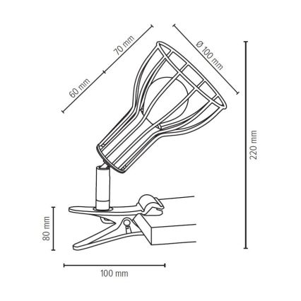 Klemlamp MEGAN 1xE14/40W/230V - FSC-gecertificeerd