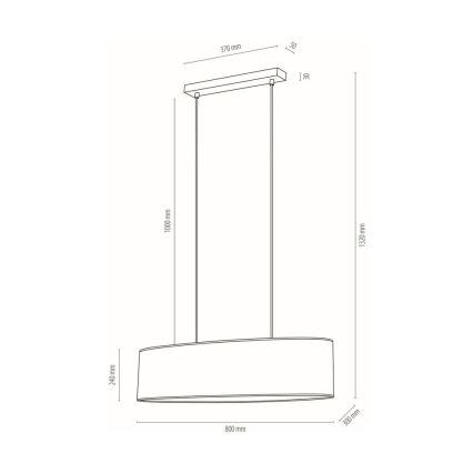 Hanglamp aan een koord BOHO 2xE27/40W/230V eiken - FSC-gecertificeerd