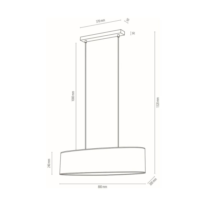 Hanglamp aan een koord BOHO 2xE27/40W/230V eiken - FSC-gecertificeerd
