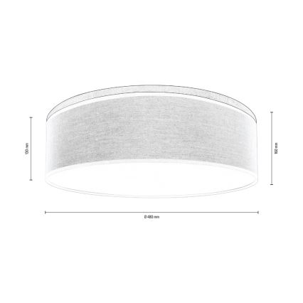 Plafondlamp BOHO 3xE27/25W/230V diameter 48 cm eiken