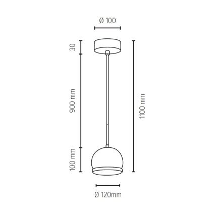 LED Hanglamp aan koord BALL WOOD 1xGU10/5W/230V mat eiken - FSC-gecertificeerd