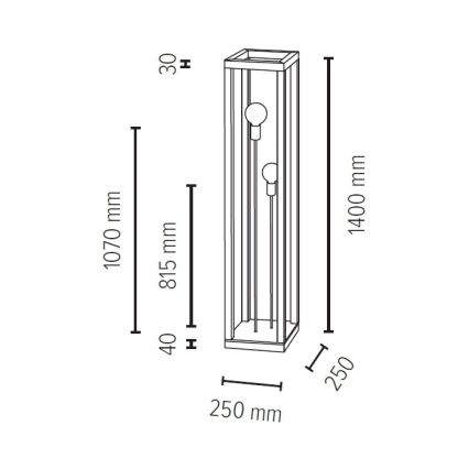 Vloerlamp KAGO 2xE27/60W/230V mat eiken - FSC-gecertificeerd