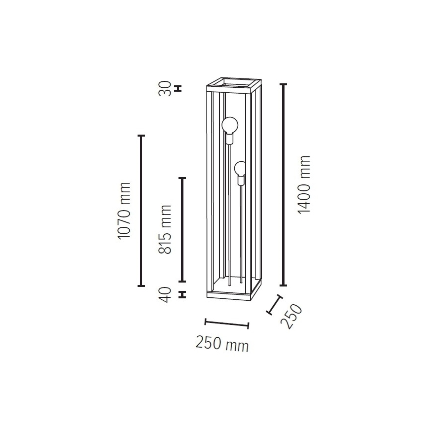 Vloerlamp KAGO 2xE27/60W/230V mat eiken - FSC-gecertificeerd