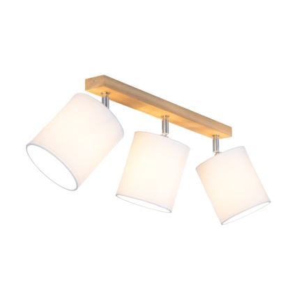 Plafondspot APRILLIA 3xE27/25W/230V eiken wit