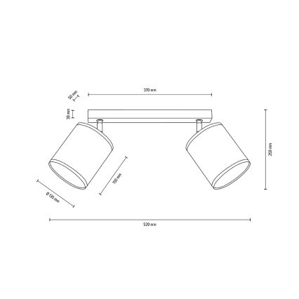 Plafondspot BOHO 2xE27/25W/230V eiken - FSC-gecertificeerd